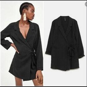 Zara Romper Dress- Front Wrap blazer style